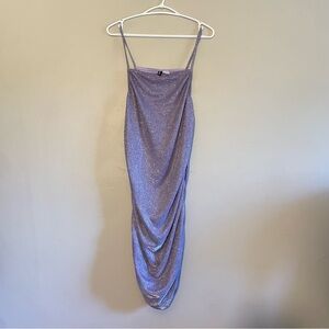 Divided Lilac Shimmering Ruched Party Dress